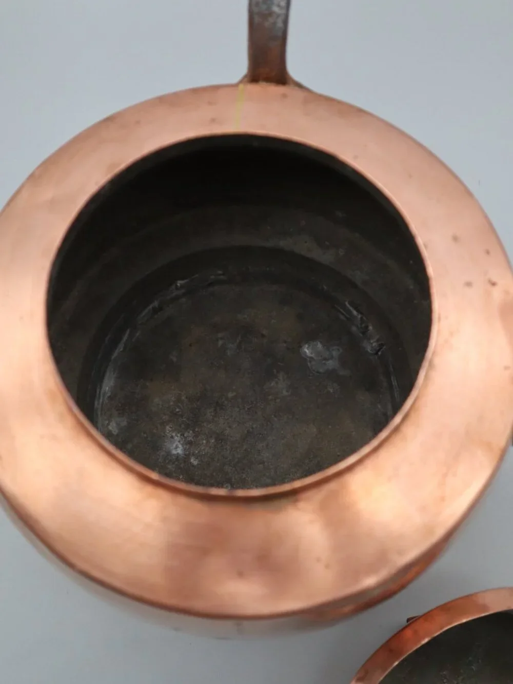 Antique 19th Century French-style Copper Kettle w/ Forged Iron Handle